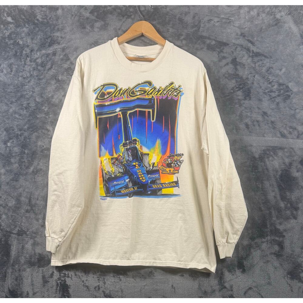 VTG 90s Don Garlits "Swamp Rat" Drag Racing Museum Long Sleeve T Shirt XL White